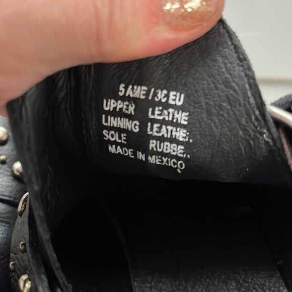 Musse & Cloud Black Genuine Leather silver Stud Pointed Toe Asher Ankle Bootie - Picture 2 of 11